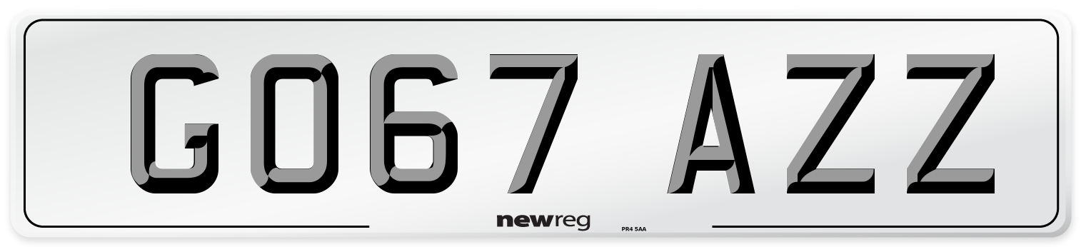 GO67 AZZ Number Plate from New Reg
